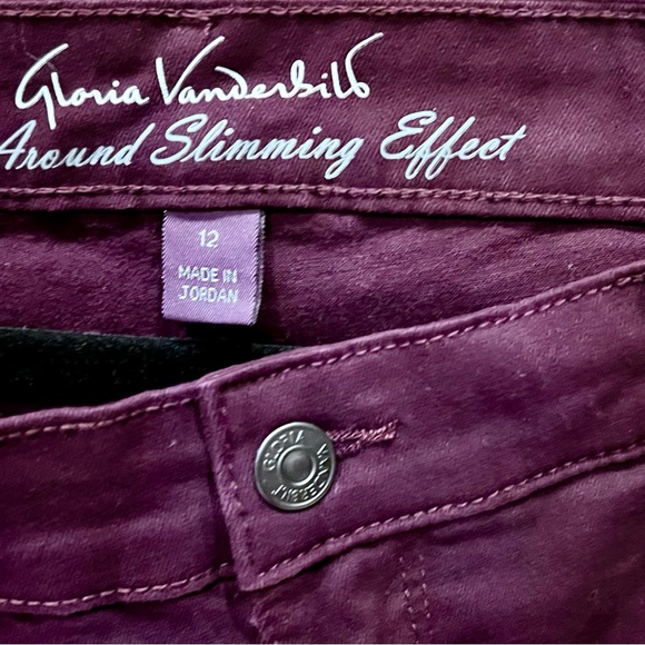 Gloria Vanderbilt Rail Straight Jeans in Plum Wine, sizes 12, NWT - Picture 3 of 11